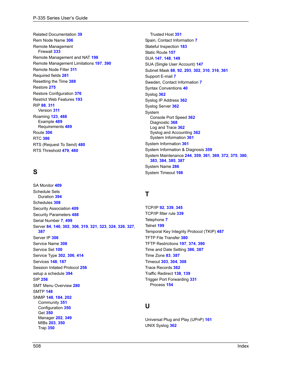 ZyXEL Communications P-335WT User Manual | Page 508 / 509