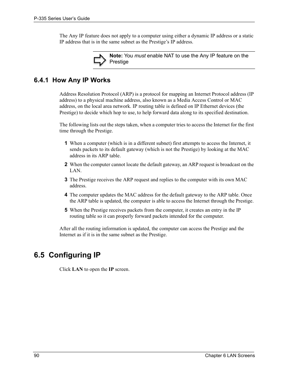 1 how any ip works, 5 configuring ip | ZyXEL Communications P-335WT User Manual | Page 90 / 509