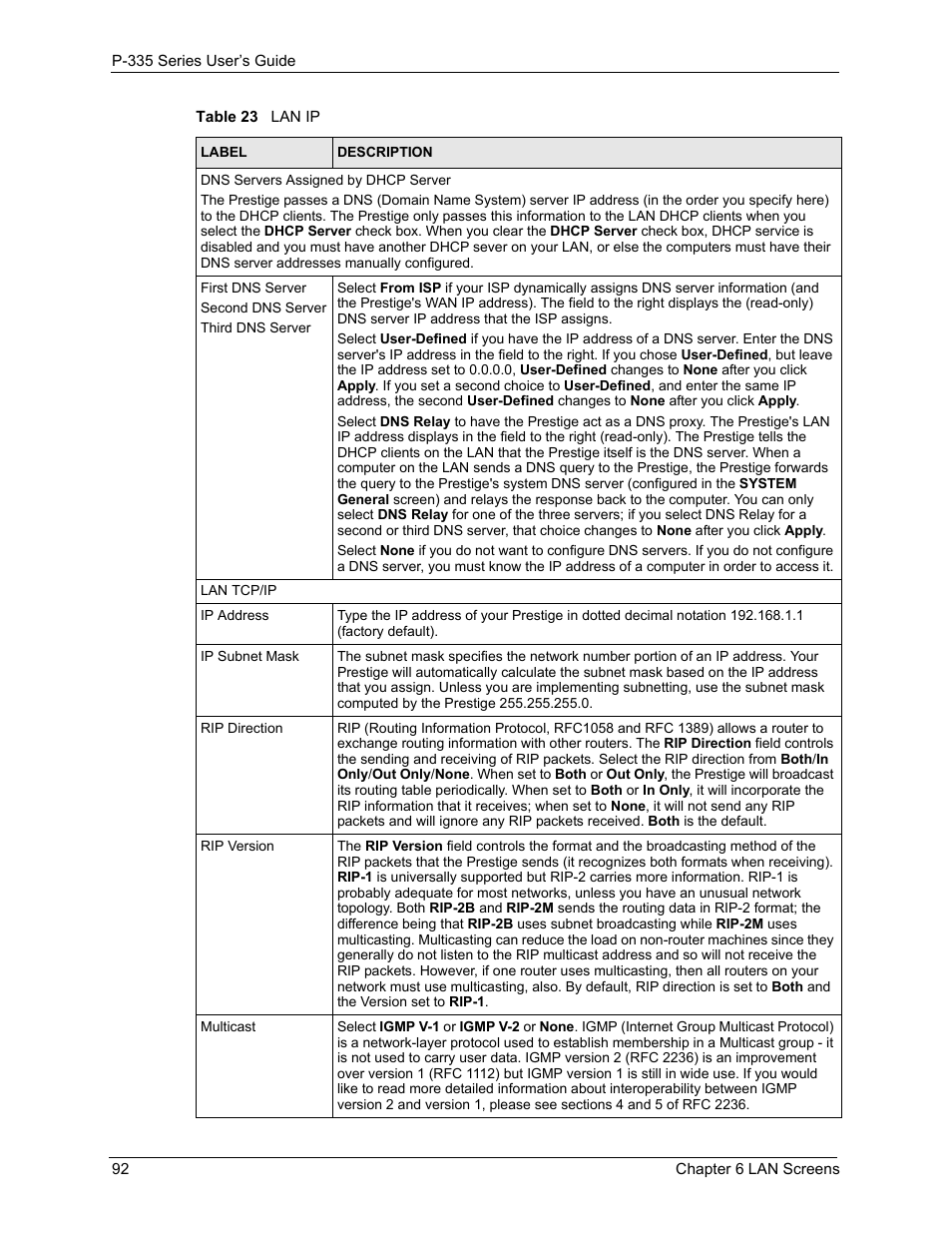 ZyXEL Communications P-335WT User Manual | Page 92 / 509