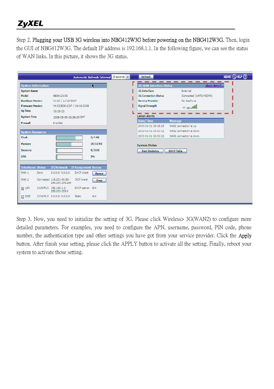 ZyXEL Communications NBG410W3G Series User Manual | Page 10 / 55