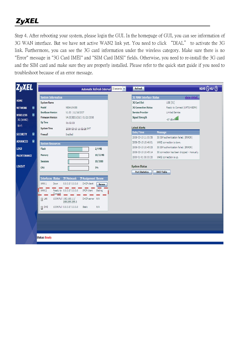 ZyXEL Communications NBG410W3G Series User Manual | Page 12 / 55