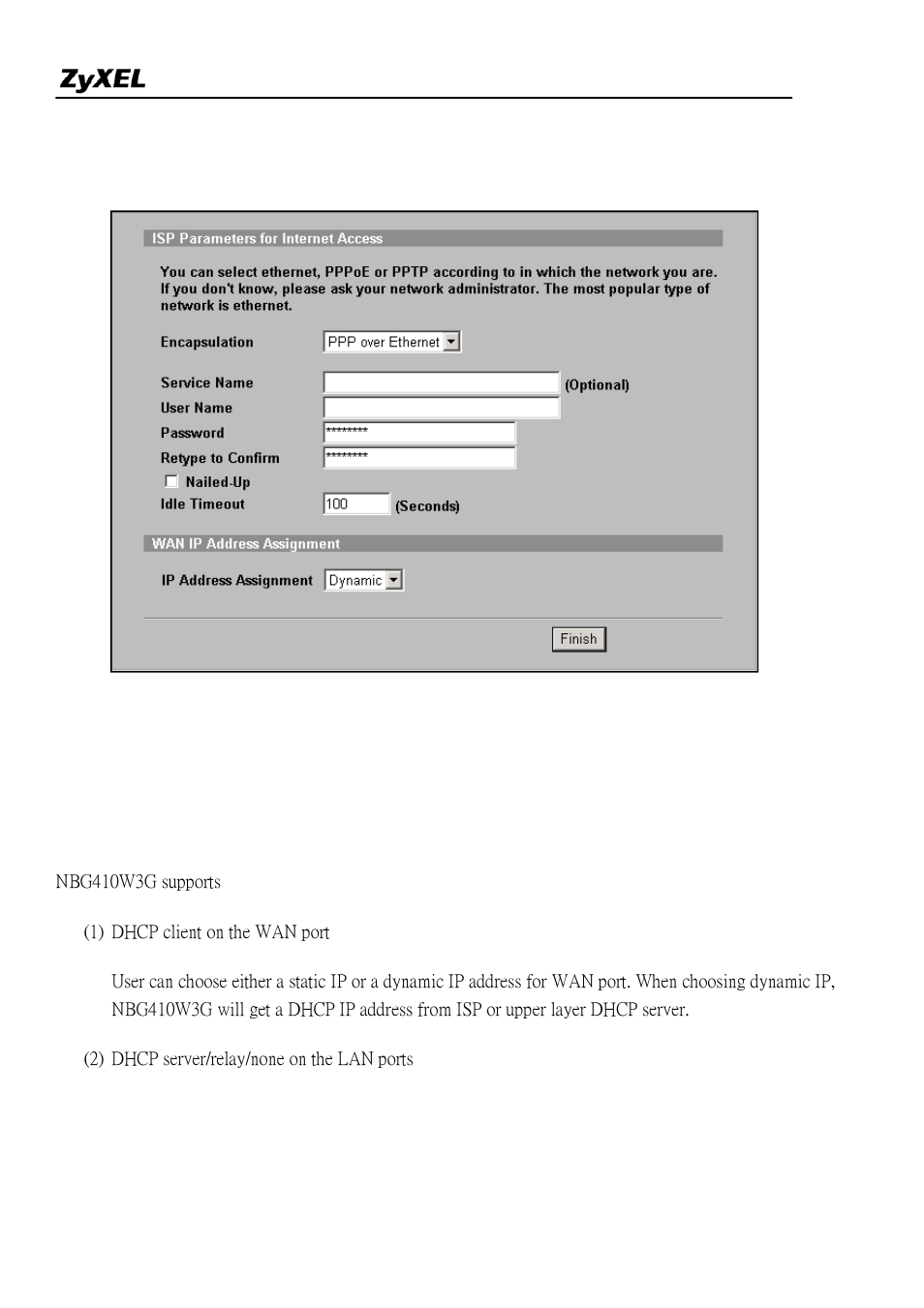 ZyXEL Communications NBG410W3G Series User Manual | Page 31 / 55