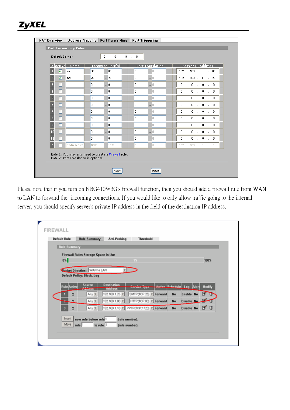 ZyXEL Communications NBG410W3G Series User Manual | Page 40 / 55