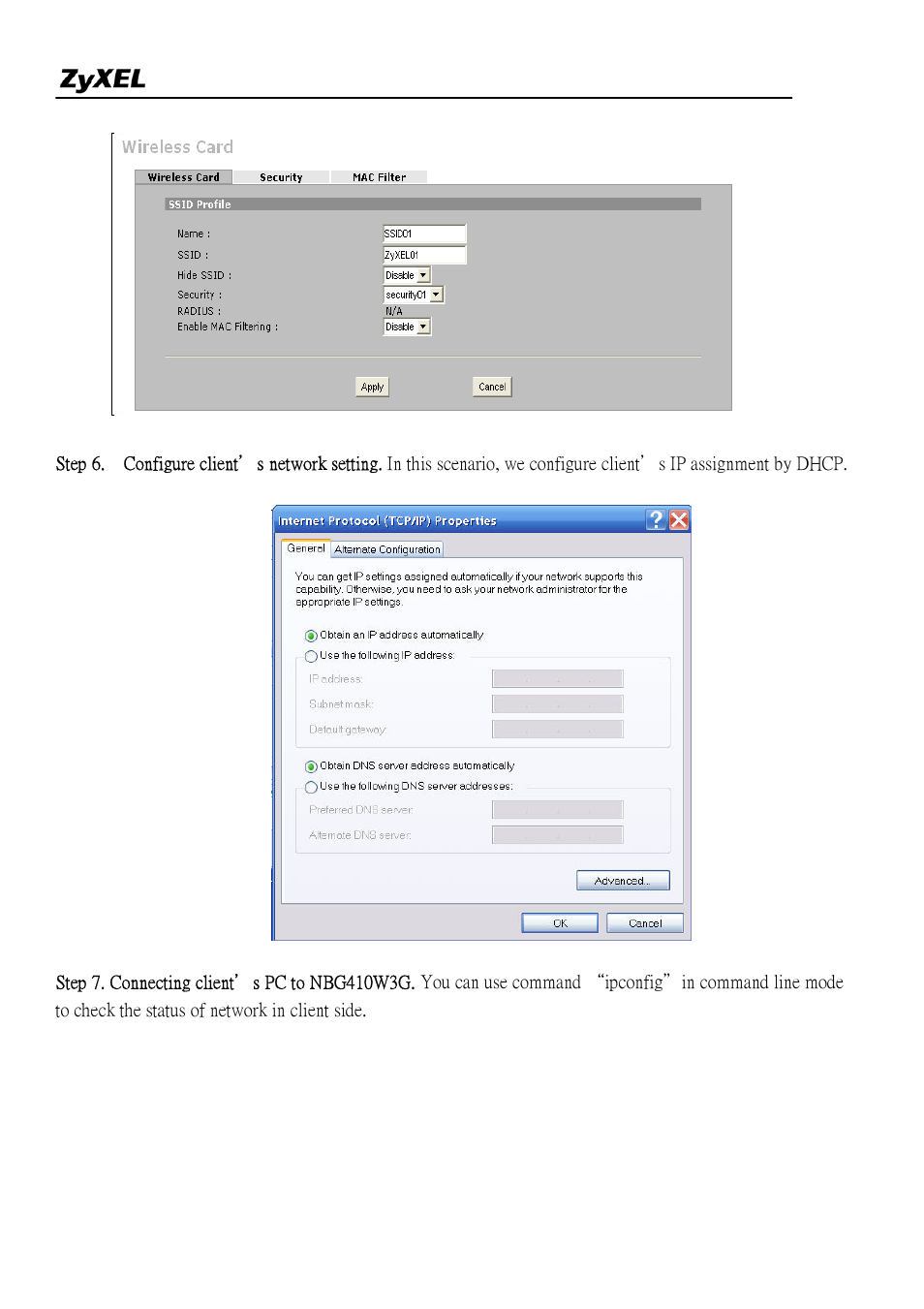ZyXEL Communications NBG410W3G Series User Manual | Page 48 / 55