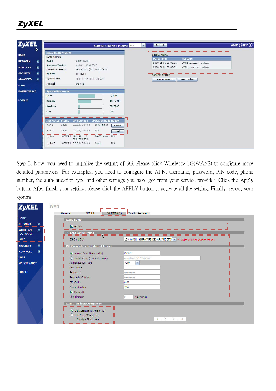 ZyXEL Communications NBG410W3G Series User Manual | Page 5 / 55
