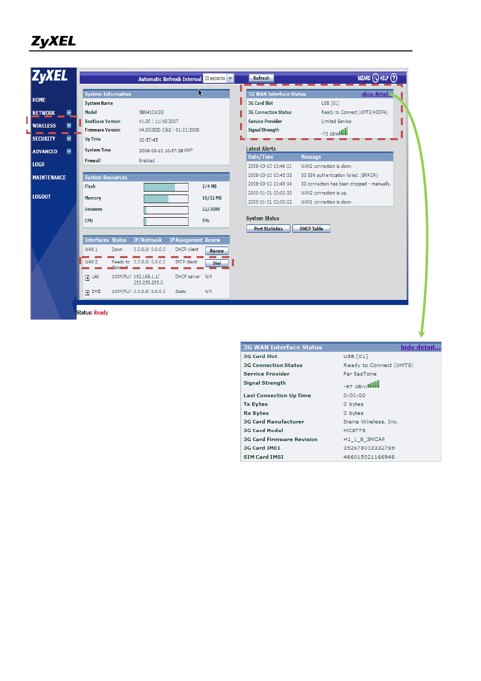 ZyXEL Communications NBG410W3G Series User Manual | Page 7 / 55