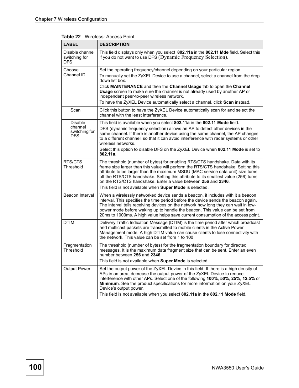 ZyXEL Communications NWA3550 User Manual | Page 100 / 344