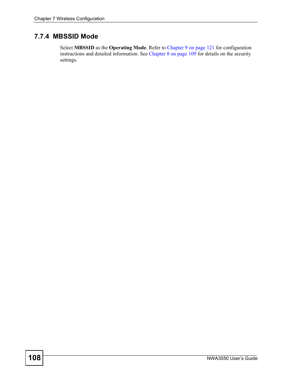 4 mbssid mode | ZyXEL Communications NWA3550 User Manual | Page 108 / 344