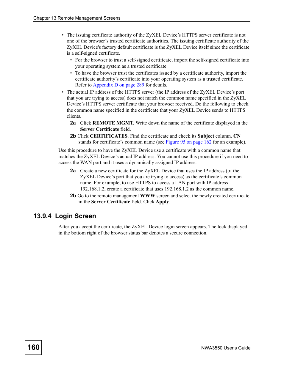 4 login screen | ZyXEL Communications NWA3550 User Manual | Page 160 / 344