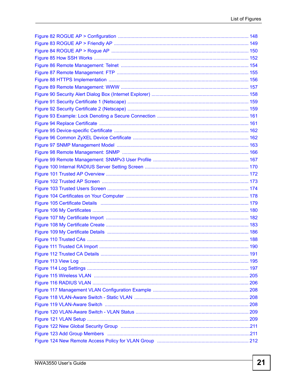 ZyXEL Communications NWA3550 User Manual | Page 21 / 344