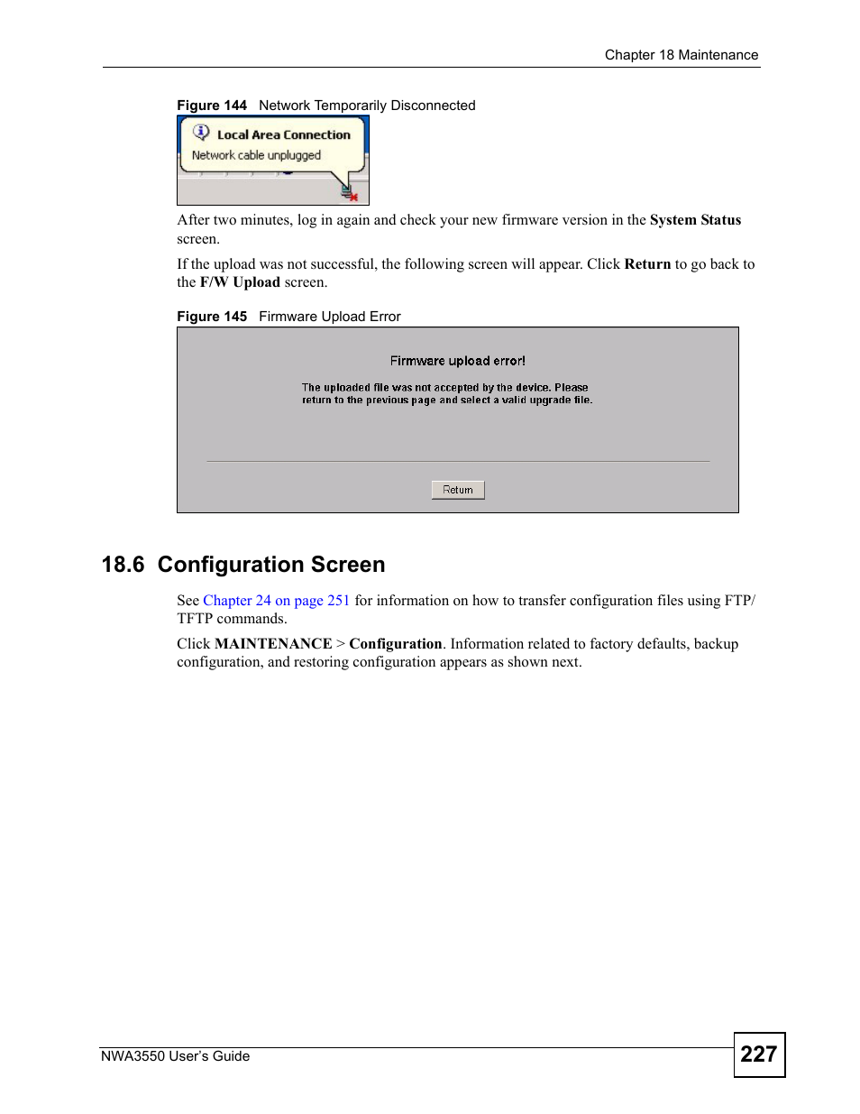 6 configuration screen | ZyXEL Communications NWA3550 User Manual | Page 227 / 344
