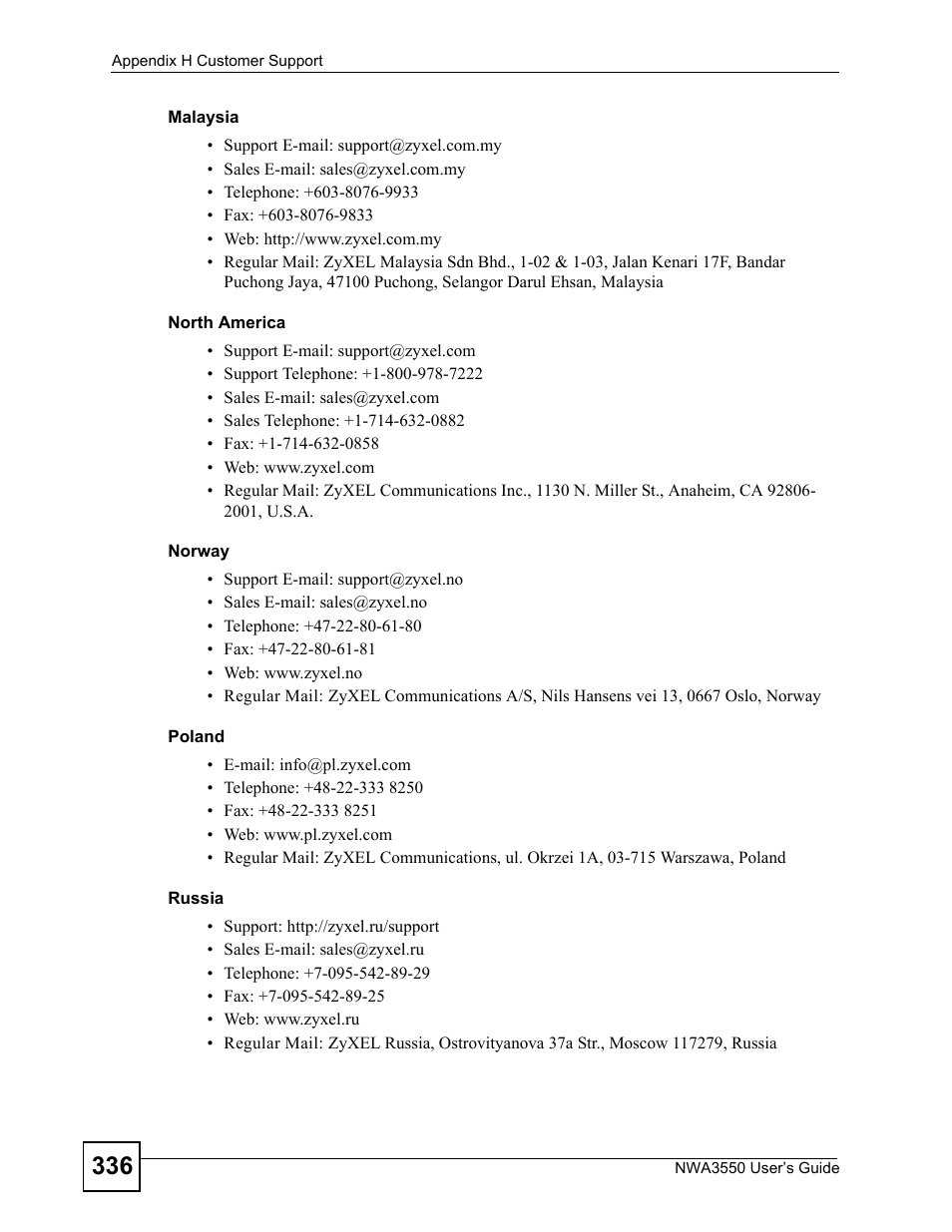 ZyXEL Communications NWA3550 User Manual | Page 336 / 344