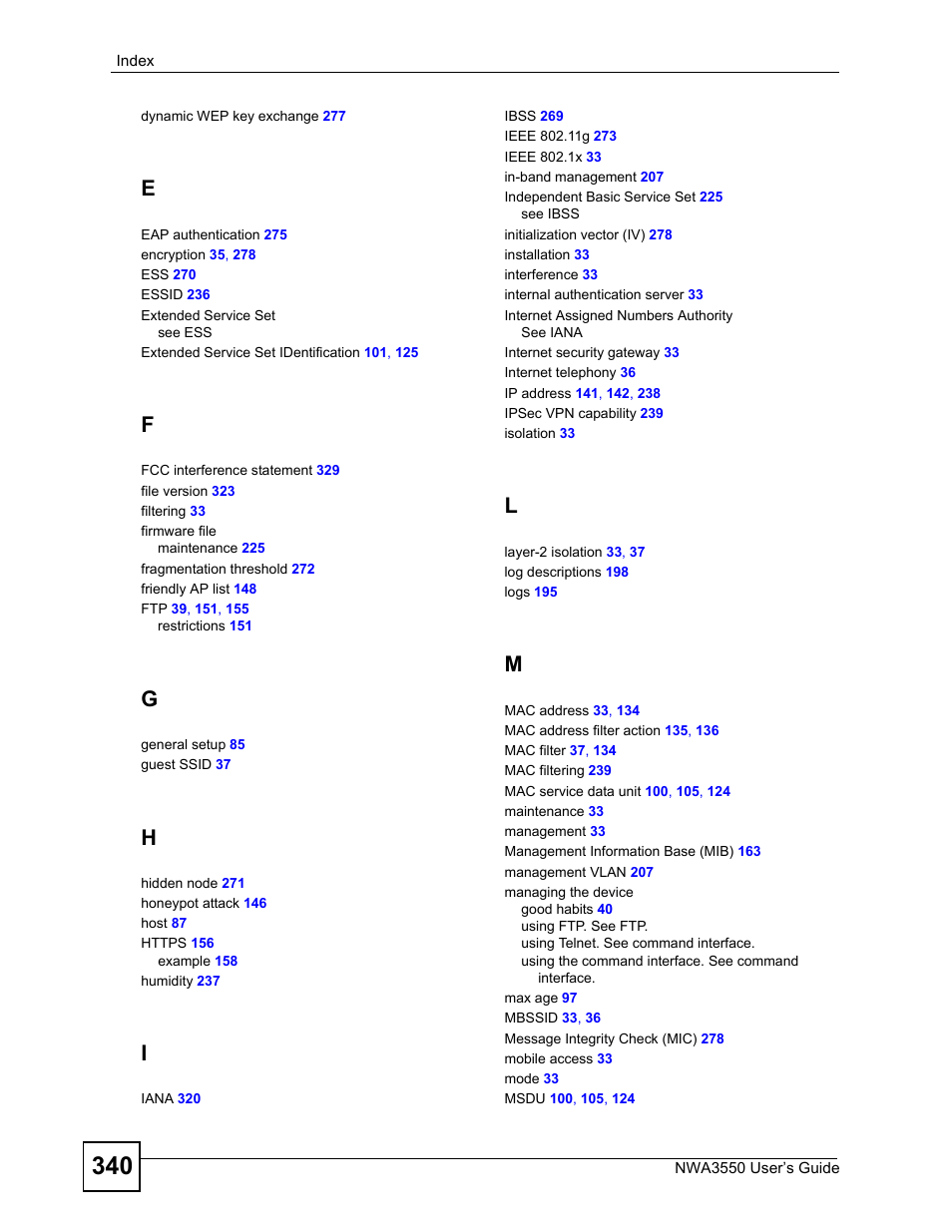 ZyXEL Communications NWA3550 User Manual | Page 340 / 344