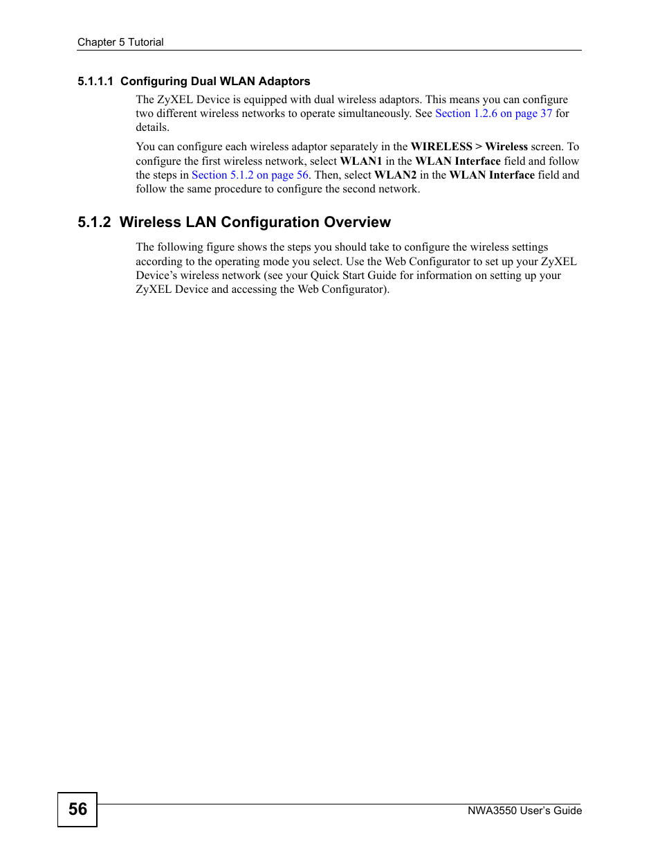 2 wireless lan configuration overview, 1 configuring dual wlan adaptors | ZyXEL Communications NWA3550 User Manual | Page 56 / 344