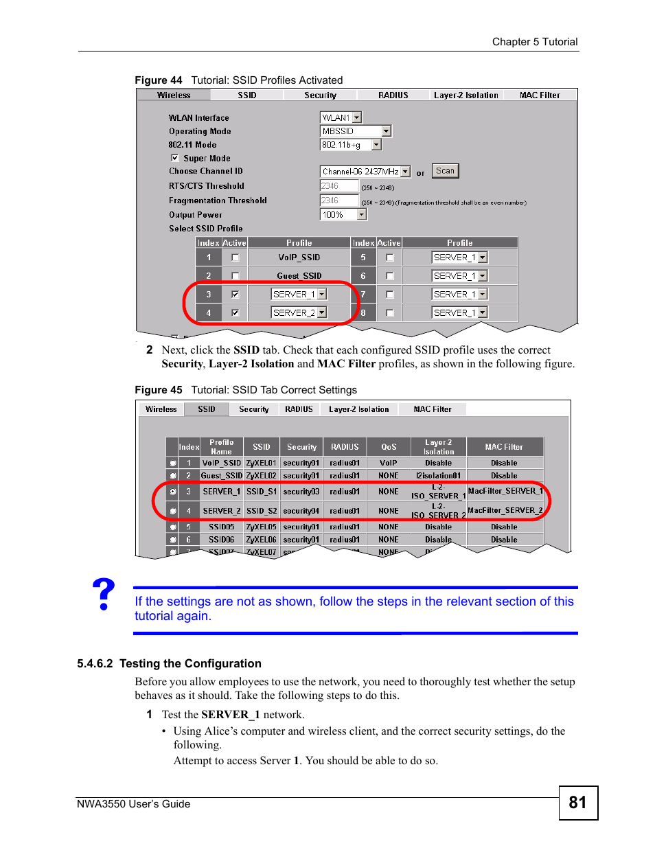 2 testing the configuration | ZyXEL Communications NWA3550 User Manual | Page 81 / 344