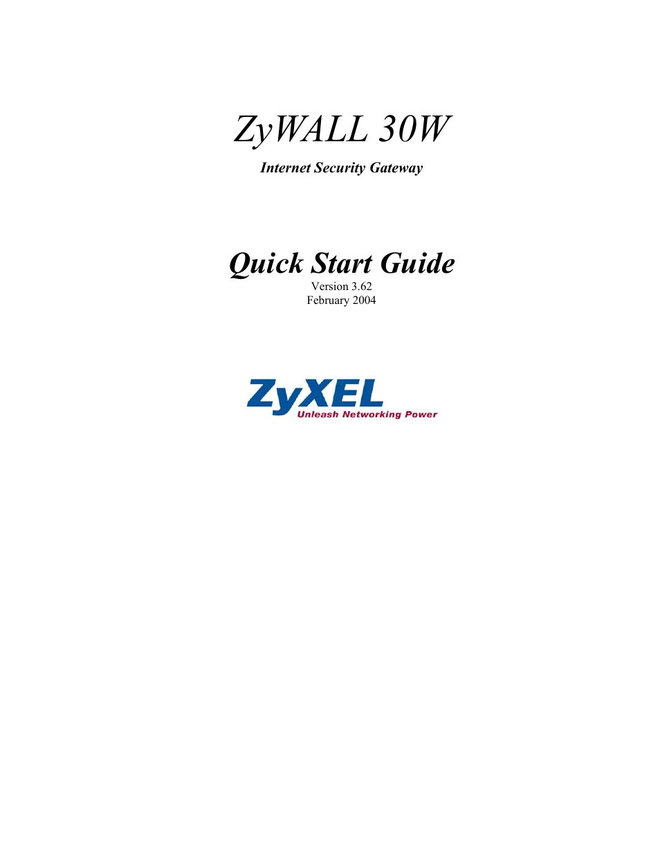 ZyXEL Communications ZyXEL ZyWALL 30W User Manual | 11 pages