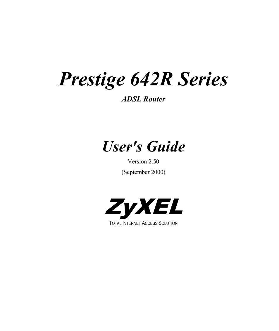 ZyXEL Communications Prestige 642R Series User Manual | 163 pages