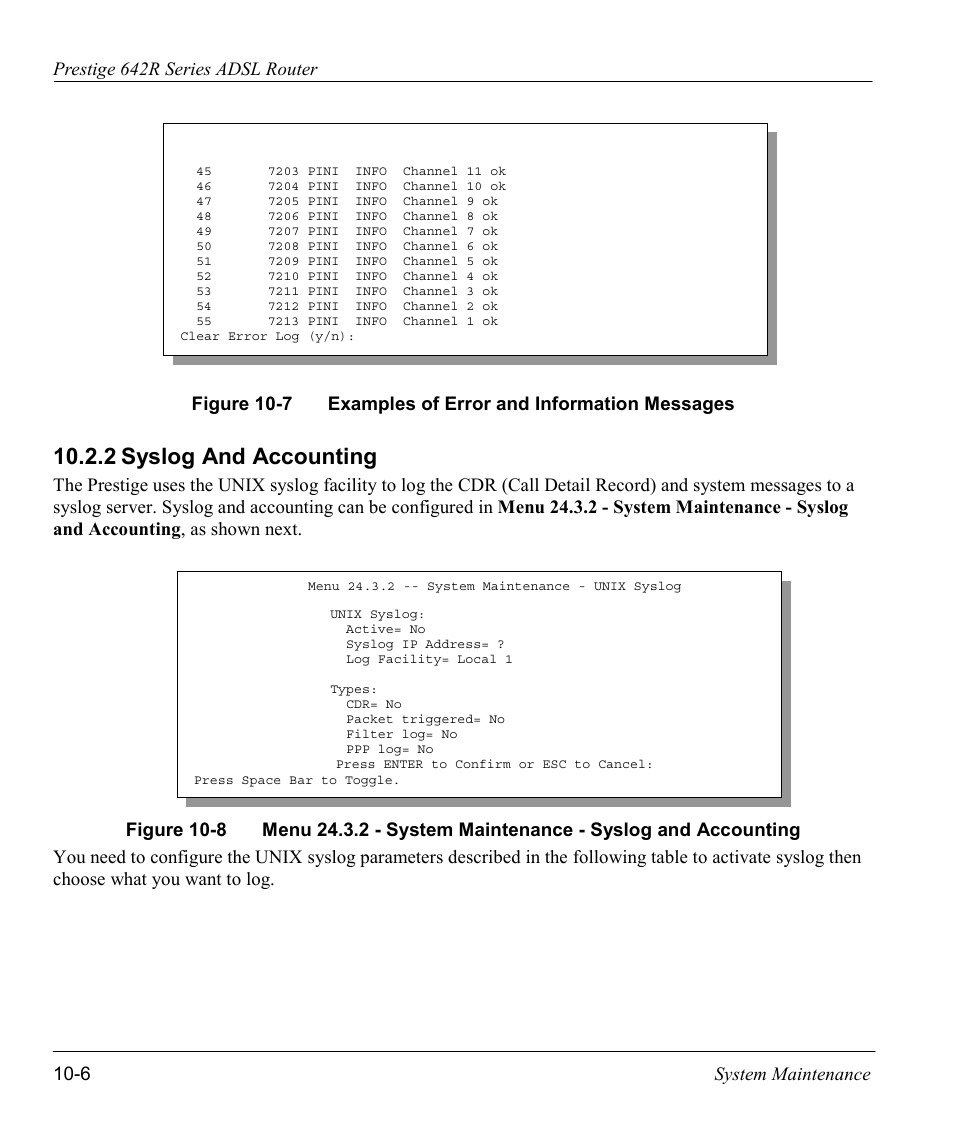 Syslog and accounting, 2 syslog and accounting | ZyXEL Communications Prestige 642R Series User Manual | Page 126 / 163