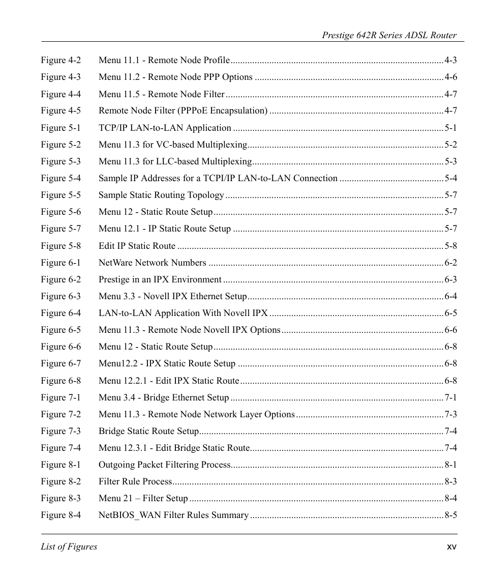 ZyXEL Communications Prestige 642R Series User Manual | Page 15 / 163