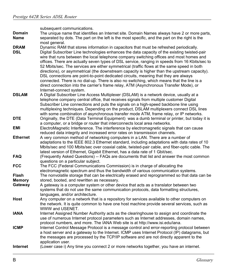 ZyXEL Communications Prestige 642R Series User Manual | Page 152 / 163