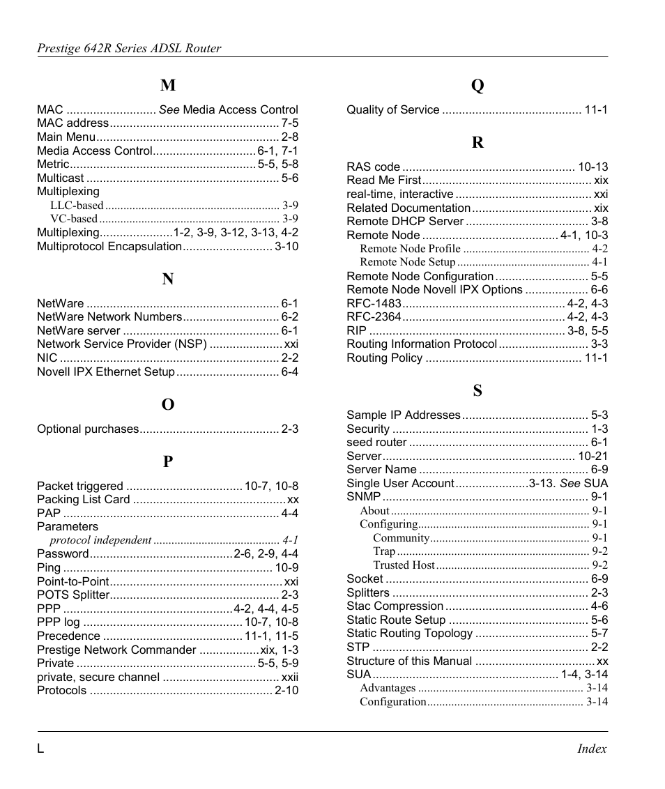 ZyXEL Communications Prestige 642R Series User Manual | Page 162 / 163