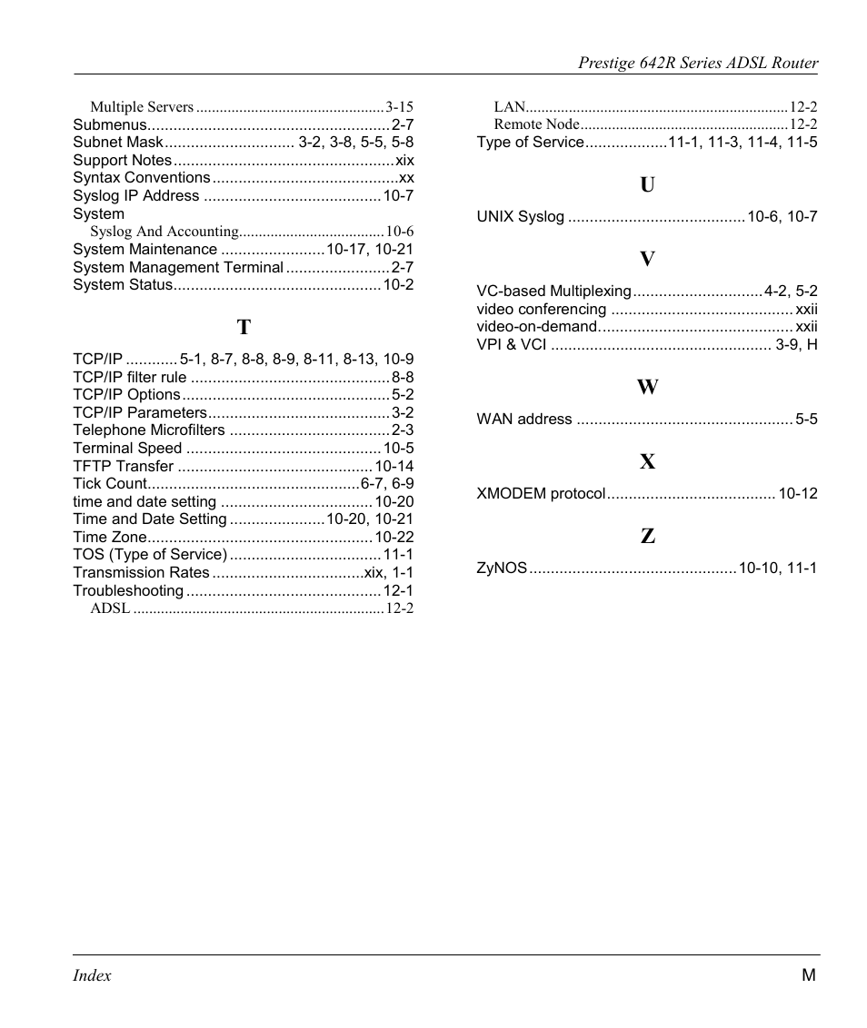 ZyXEL Communications Prestige 642R Series User Manual | Page 163 / 163