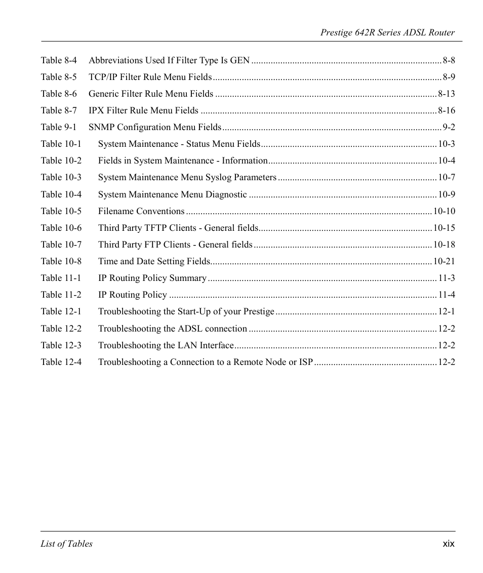 ZyXEL Communications Prestige 642R Series User Manual | Page 19 / 163