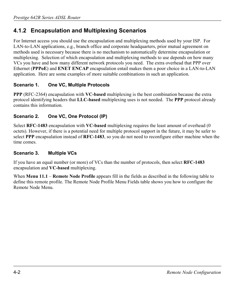 Encapsulation and multiplexing scenarios, 2 encapsulation and multiplexing scenarios | ZyXEL Communications Prestige 642R Series User Manual | Page 63 / 163