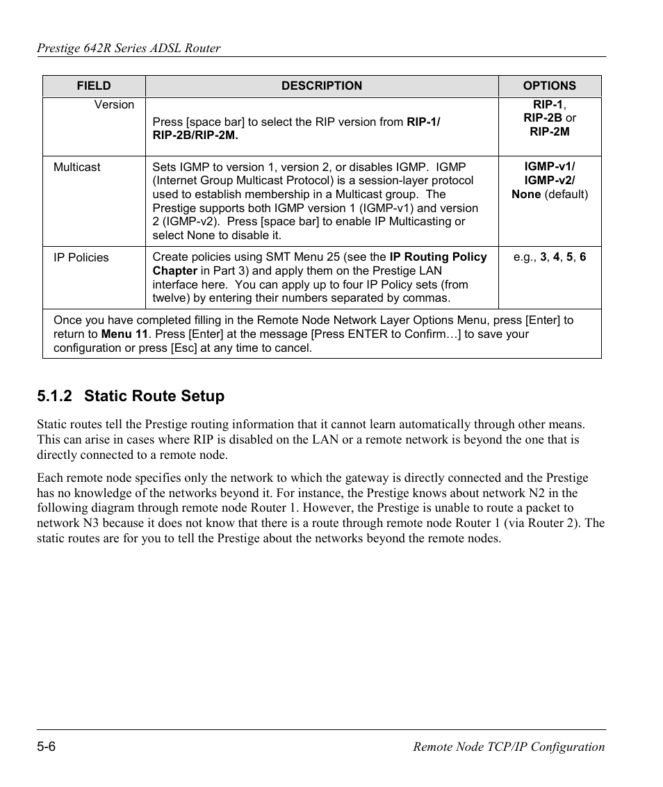 2 static route setup | ZyXEL Communications Prestige 642R Series User Manual | Page 75 / 163
