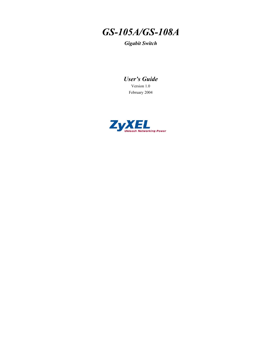 ZyXEL Communications ZyXEL Dimension GS-105A User Manual | 30 pages