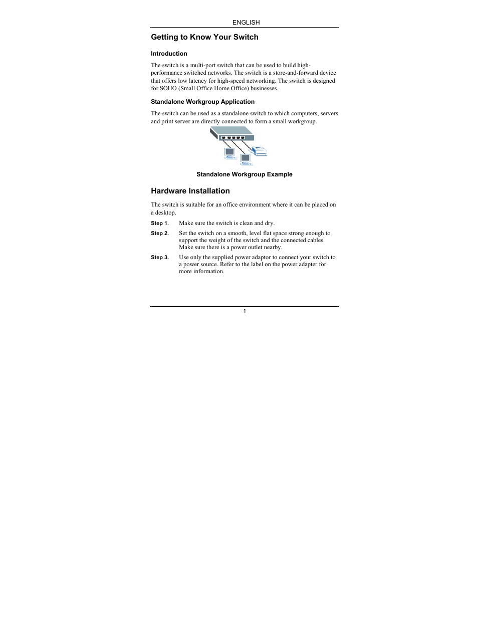 English | ZyXEL Communications ZyXEL Dimension GS-105A User Manual | Page 7 / 30