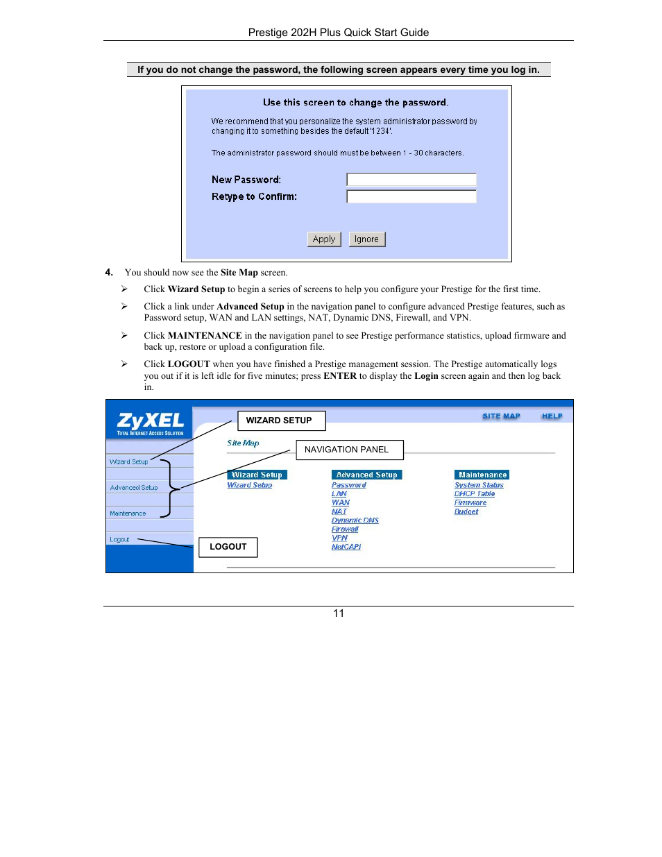 ZyXEL Communications ISDN Internet Access Router 202H Plus User Manual | Page 11 / 24