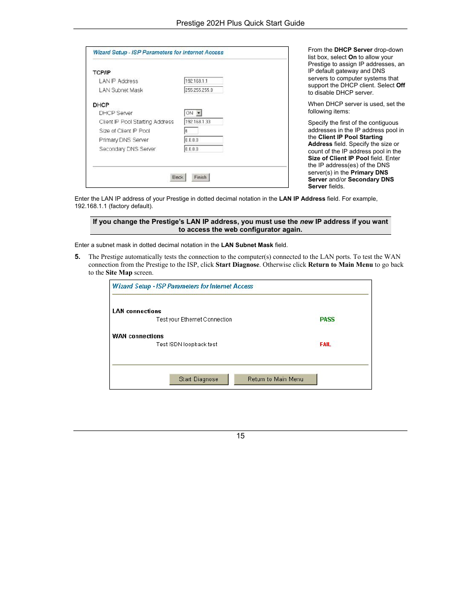 ZyXEL Communications ISDN Internet Access Router 202H Plus User Manual | Page 15 / 24