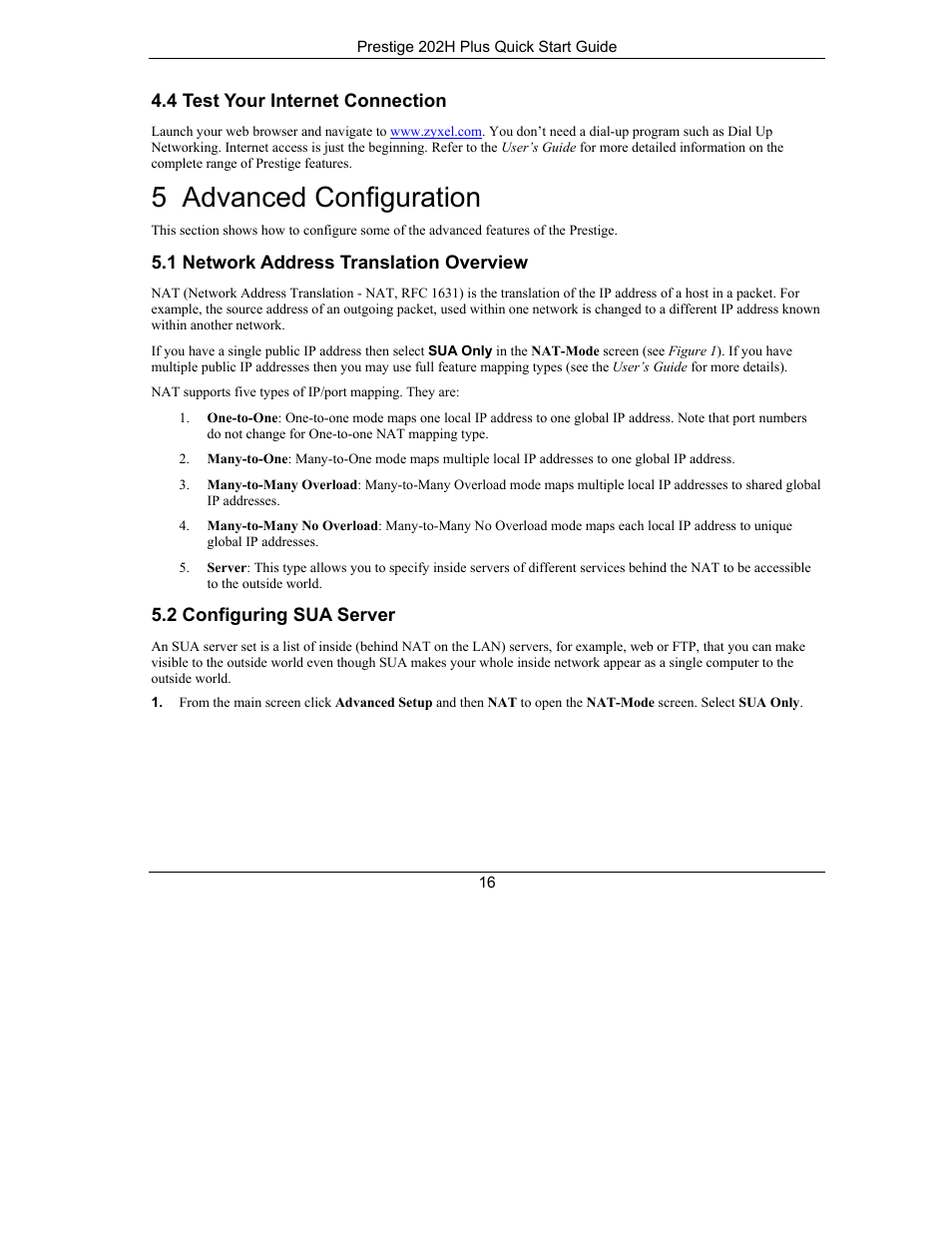 5 advanced configuration | ZyXEL Communications ISDN Internet Access Router 202H Plus User Manual | Page 16 / 24