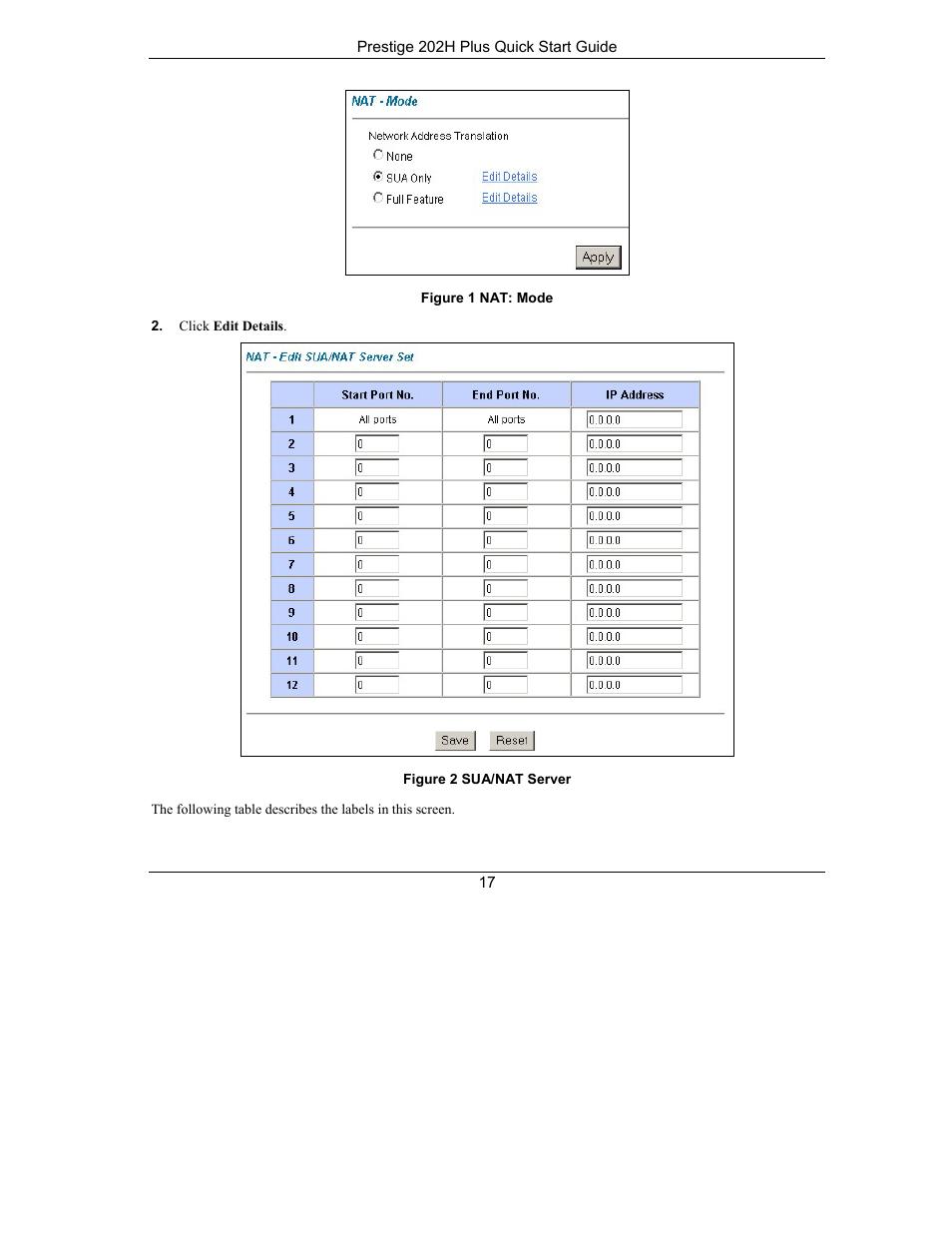 ZyXEL Communications ISDN Internet Access Router 202H Plus User Manual | Page 17 / 24