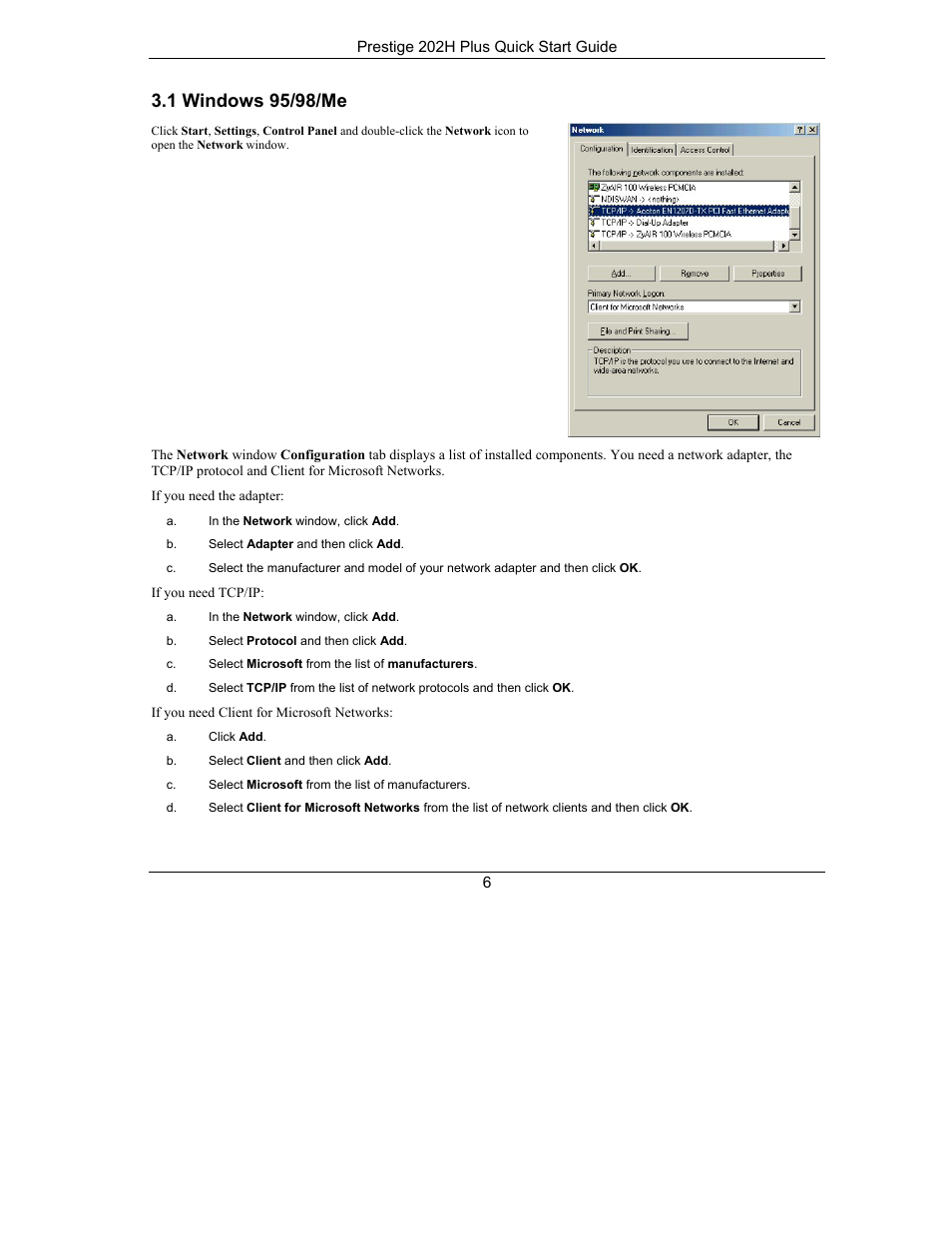 ZyXEL Communications ISDN Internet Access Router 202H Plus User Manual | Page 6 / 24