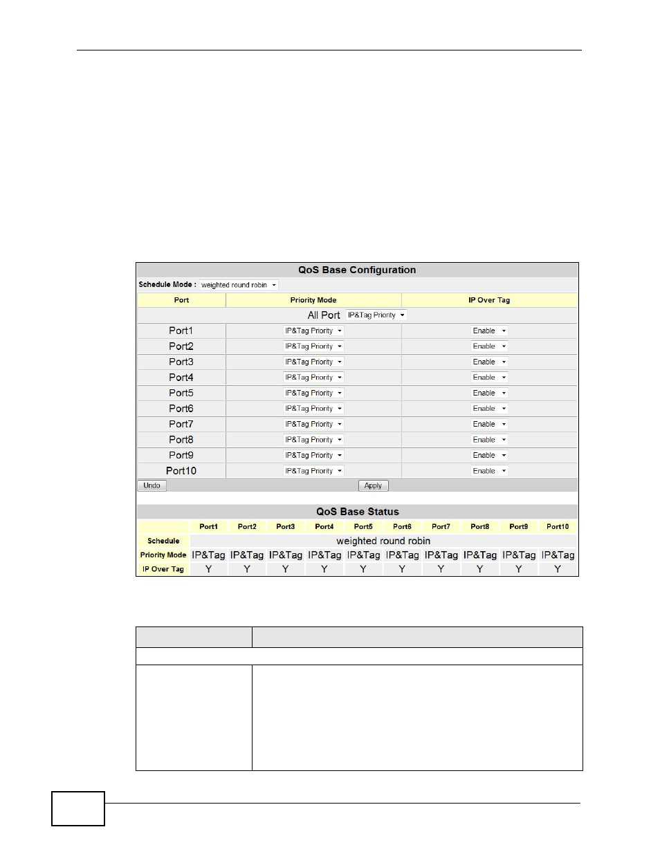 1 configuring the base configuration screen | ZyXEL Communications MES-2110 User Manual | Page 158 / 232