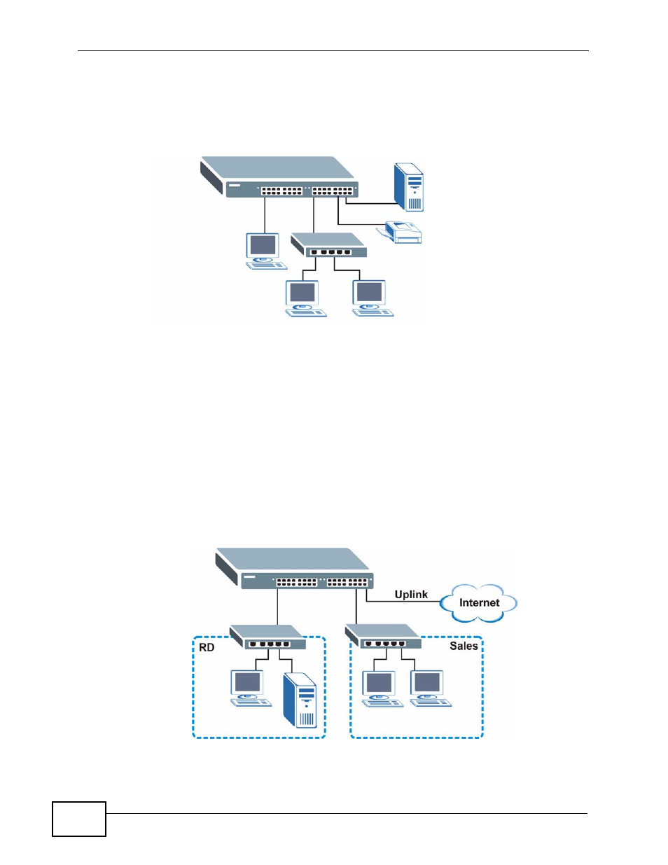 2 bridging example | ZyXEL Communications MES-2110 User Manual | Page 20 / 232