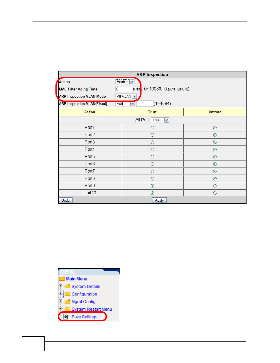 ZyXEL Communications MES-2110 User Manual | Page 46 / 232