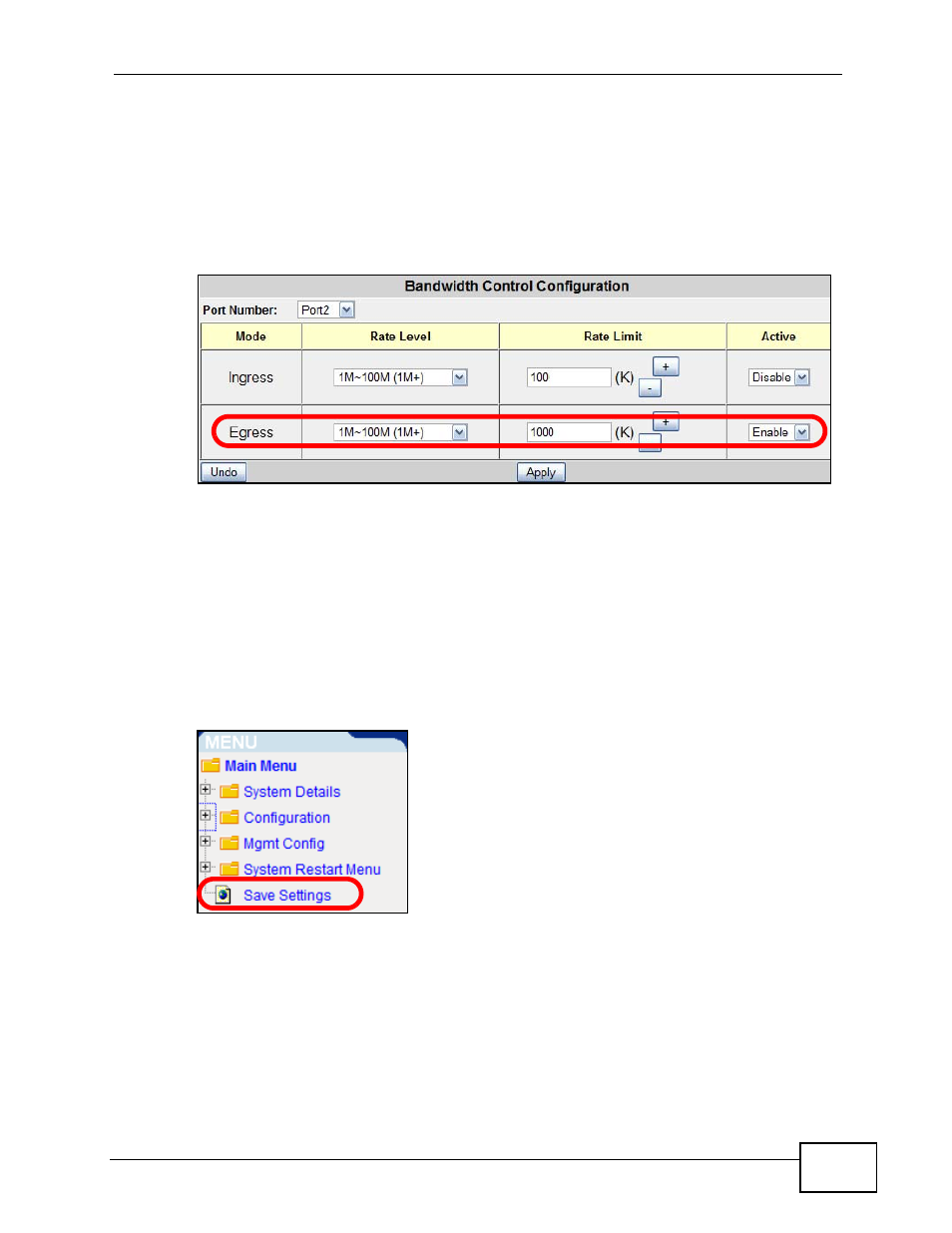 6 outgoing traffic bandwidth | ZyXEL Communications MES-2110 User Manual | Page 47 / 232