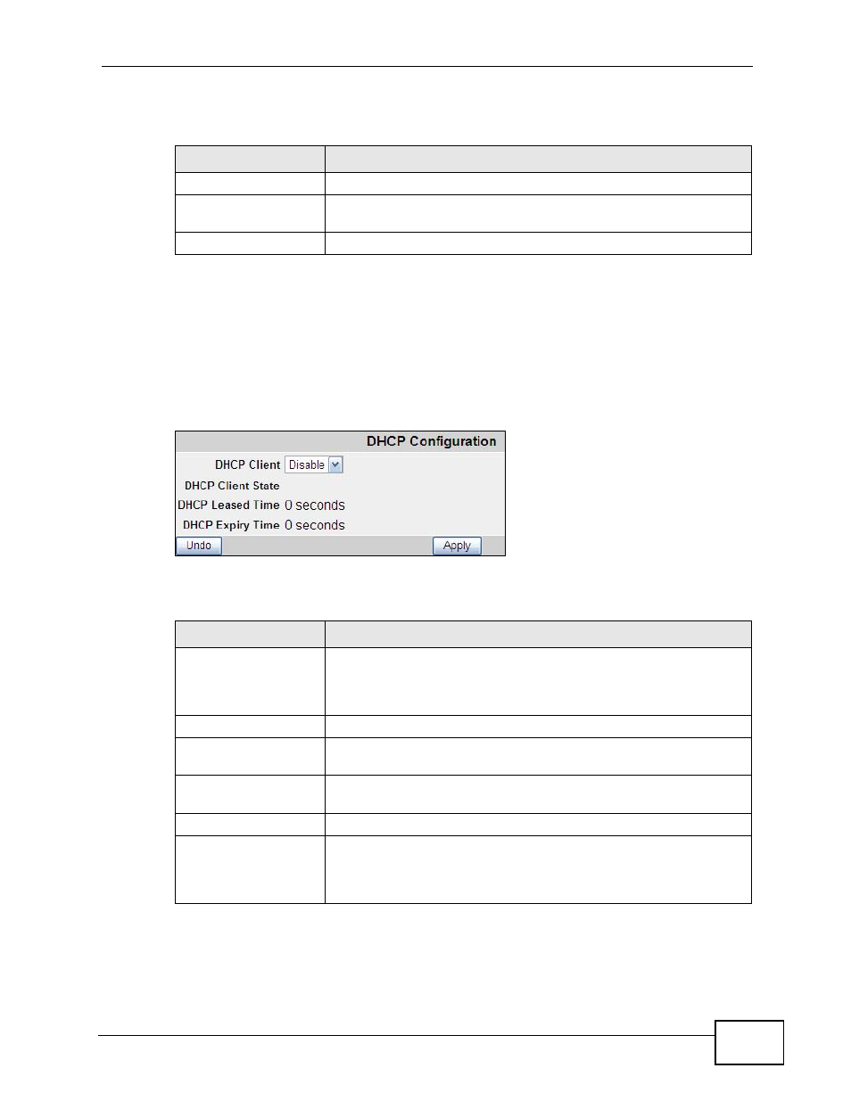 4 the dhcp configuration screen | ZyXEL Communications MES-2110 User Manual | Page 63 / 232