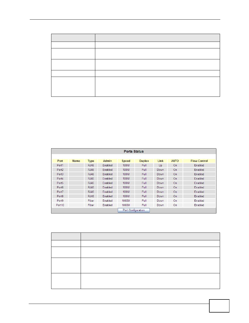 3 the port status screen | ZyXEL Communications MES-2110 User Manual | Page 67 / 232