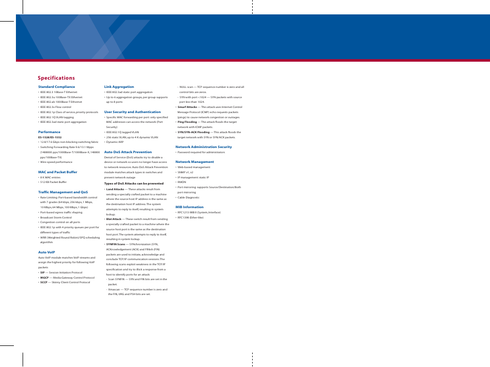 Specifications | ZyXEL Communications EXTRASMART ES-1528 User Manual | Page 2 / 4
