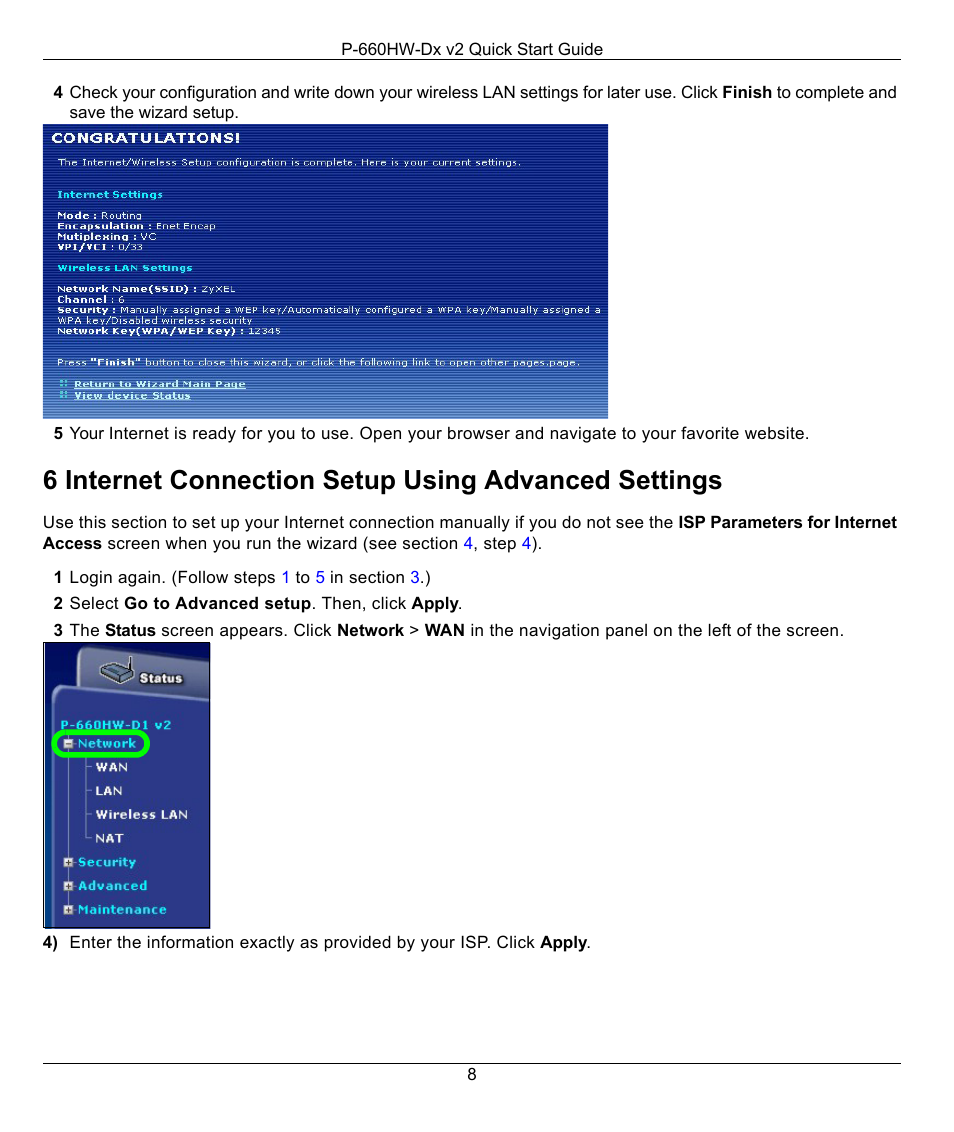 ZyXEL Communications P-660HW-Dx v2 User Manual | Page 8 / 11