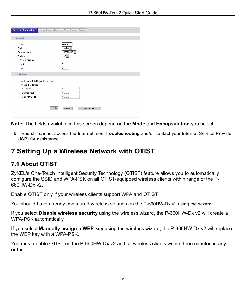 7 setting up a wireless network with otist, 1 about otist | ZyXEL Communications P-660HW-Dx v2 User Manual | Page 9 / 11