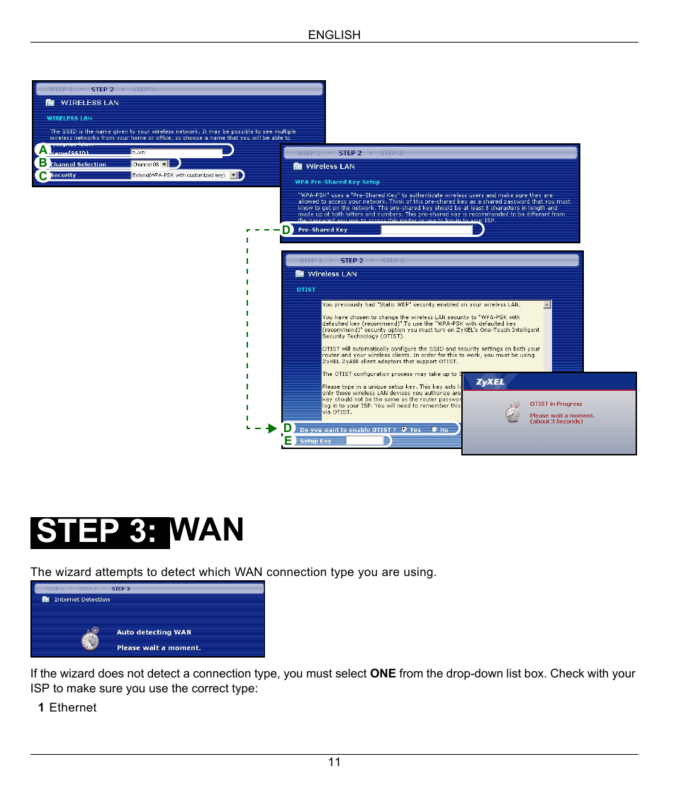 Step 3 | ZyXEL Communications 802.11g Wireless Firewall Router 1-P-320W User Manual | Page 11 / 150