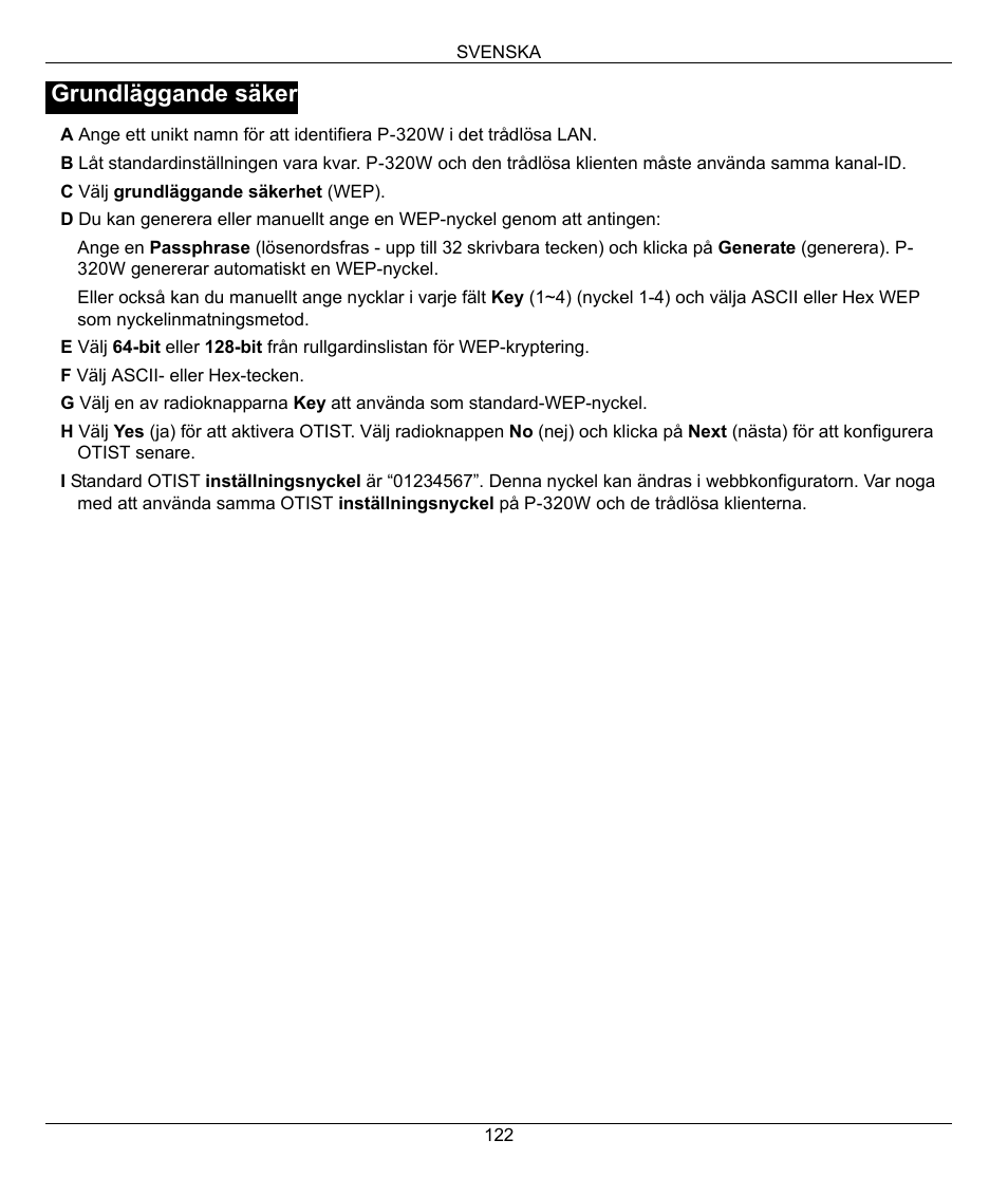 Grundläggande säker | ZyXEL Communications 802.11g Wireless Firewall Router 1-P-320W User Manual | Page 122 / 150