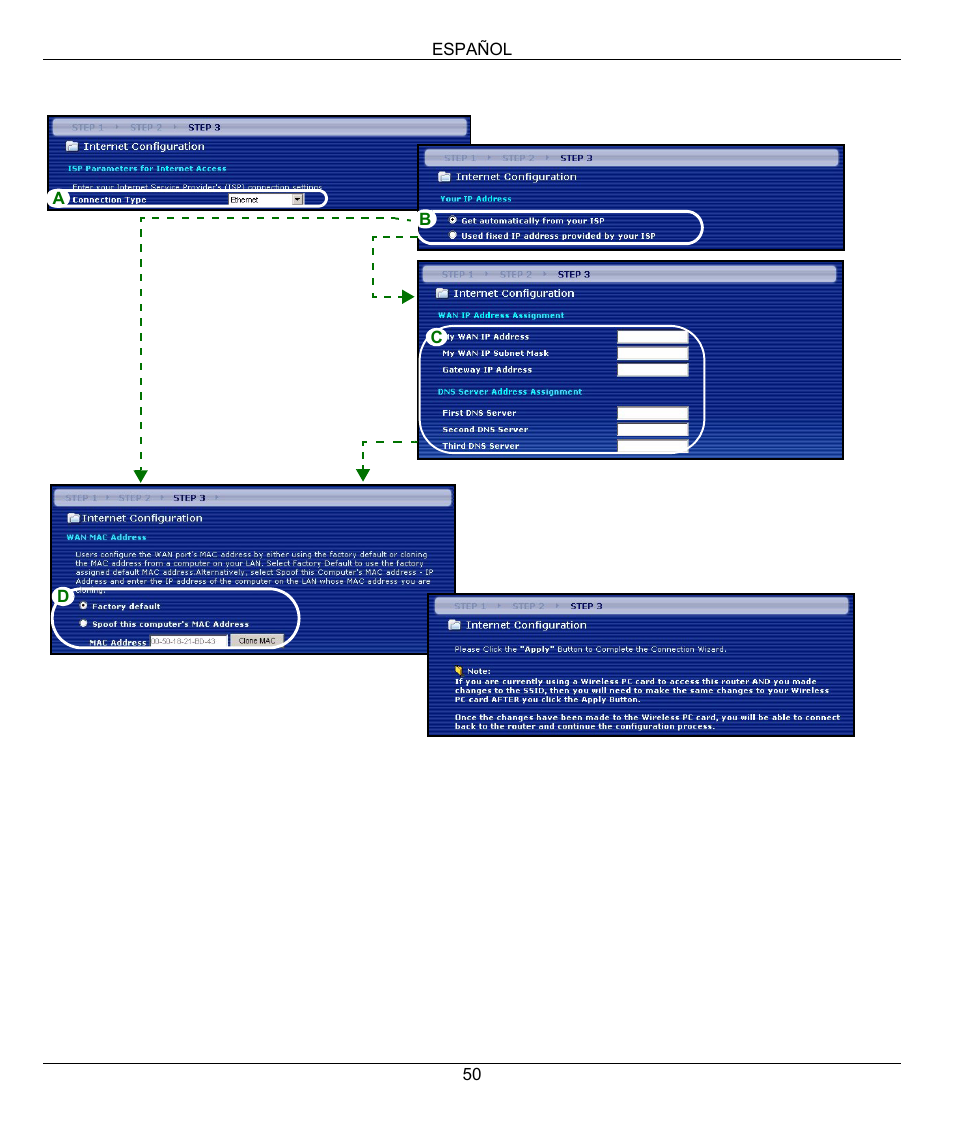 ZyXEL Communications 802.11g Wireless Firewall Router 1-P-320W User Manual | Page 50 / 150