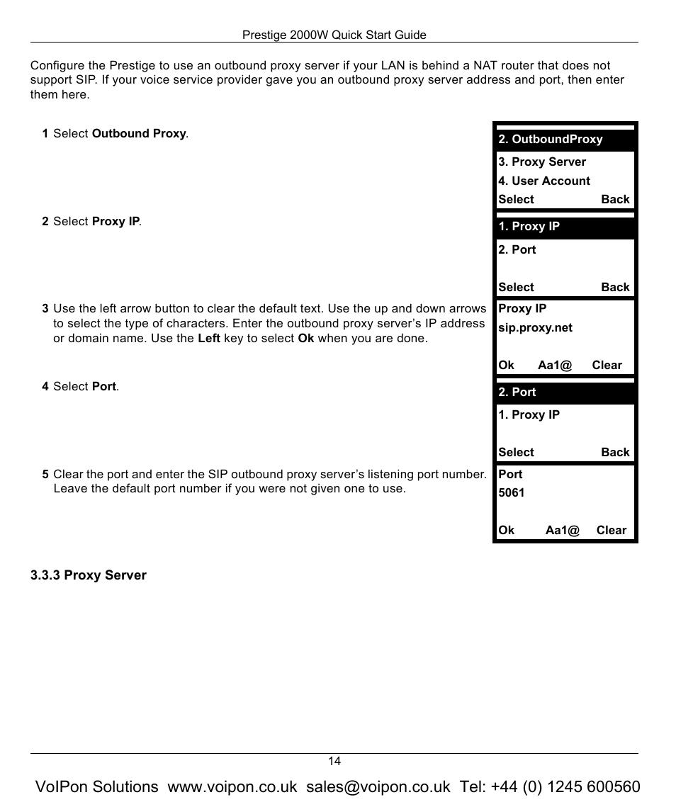 3 proxy server | ZyXEL Communications 2000W User Manual | Page 14 / 21