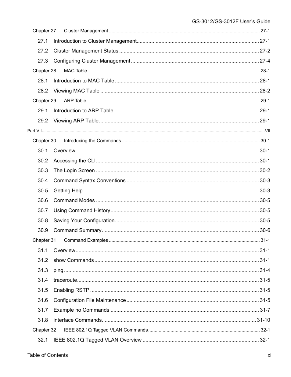ZyXEL Communications ZyXEL Dimension GS-3012 User Manual | Page 11 / 259